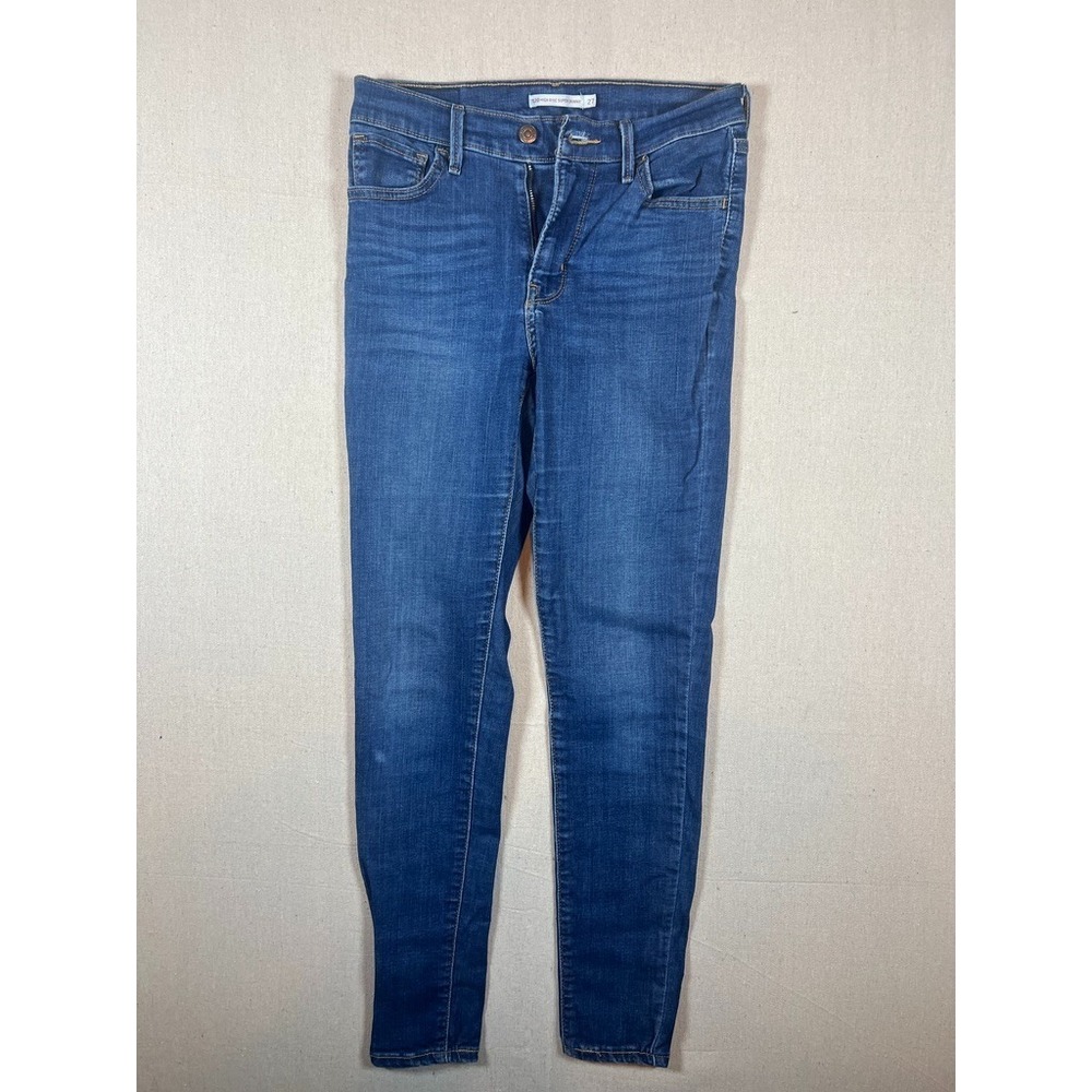 Levis 720 Jeans Womens 27 x 30 High Rise Super Skinny Blue Stretch Denim